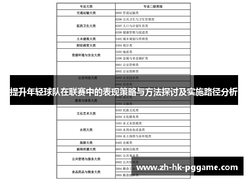 提升年轻球队在联赛中的表现策略与方法探讨及实施路径分析