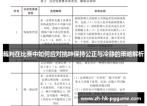 裁判在比赛中如何应对挑衅保持公正与冷静的策略解析